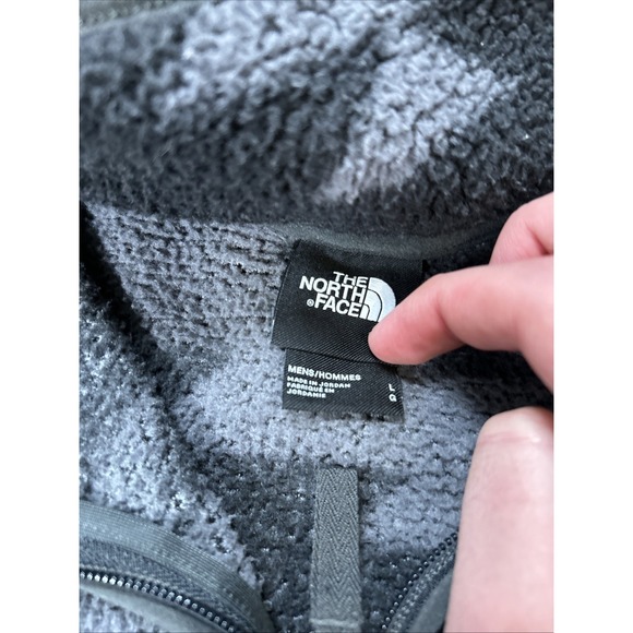 The North Face Mens Large 1/2 Zip Jacket Grey Aztec Fleece Long Sleeve Mock Neck - Picture 11 of 15